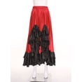 thumbnail image 5 of inlzdz Women Spanish Flamenco Dance Skirt Ruffle Trim Irregular Hem Big Swing Skirts for Tango Salsa Red L, 5 of 7