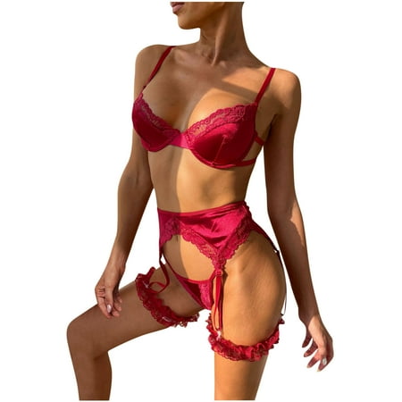 IROINNID Discount Lingerie Bodysuit Set for Women Classy Lingerie Sexy Corset Lace Sexy Wire Underwear Bodysuit Tops Lingerie Burgundy