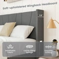 thumbnail image 6 of Gymax Full Size Upholstered Bed Frame w/ Elastic Pockets Mattress Foundation Gray, 6 of 10