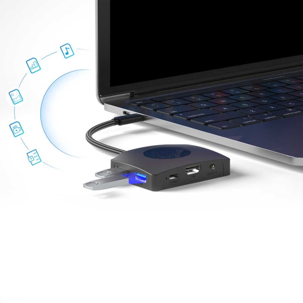 JZROCKER USB C Hubs Docking Station Type C Hubs USB C Dongle with HDTV 4K 1080P 60Hz 100W Power Delivery Card Reader Adapter