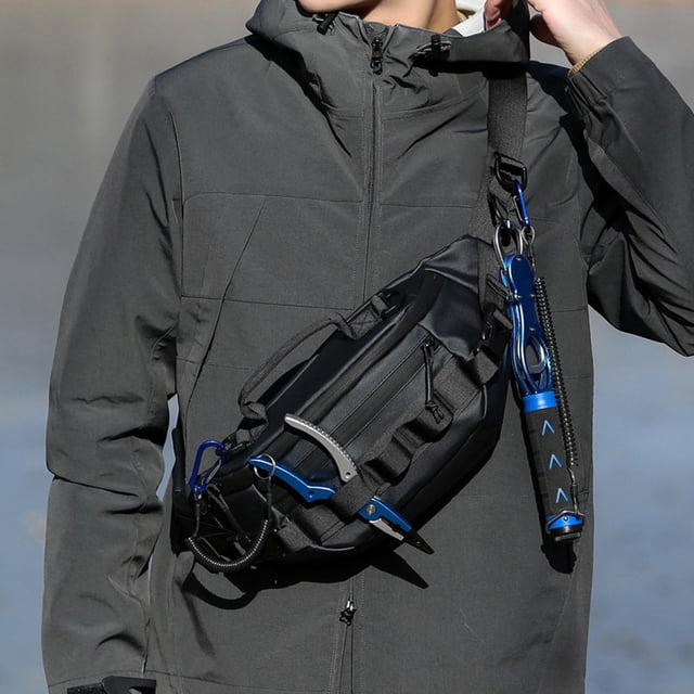 Riñonera para correr Sharpla Bolso de hombro Moda con Correa ajustable Negro