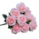 thumbnail image 1 of Ramo de flores de rosas artificiales de 11 cabezas, ramo de rosas falsas de tela de seda para banquete de boda nupcial, rosa claro Advancent HA6516-01B, 1 of 6
