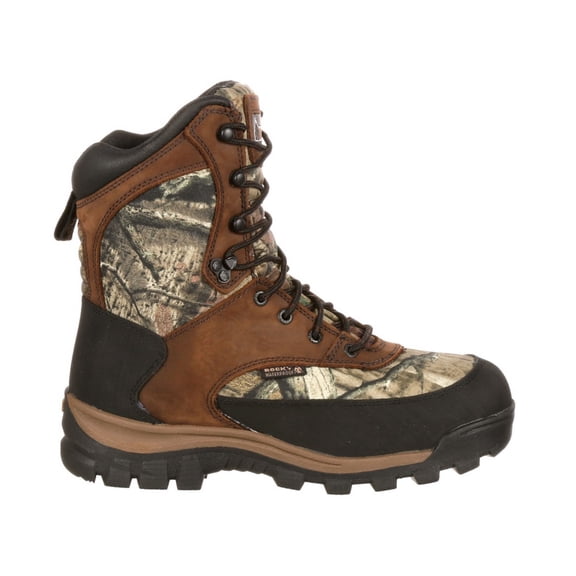Rocky Core Waterproof 800G Insulated Outdoor Boot, Brown And Mossy Oak Brk Up Inf, Size 10.5(ME)