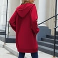 thumbnail image 7 of bbyeadc Long Hoodies for Women Oversized Zip Up Hoodie Women Casual Lightweight Long Tunic Sweatshirts Fashion Fleece Hoodie Winter Jacket Coat with Pockets, Navy XL, 7 of 7