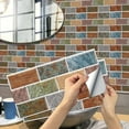 thumbnail image 3 of Tile Wallpaper 6 Sheet Removable Self-Adhesive Mosaic Srickers Wall Decals Kitchen Bathroom DIY Decor Peel and Stick 11.8x5.9", 3 of 5