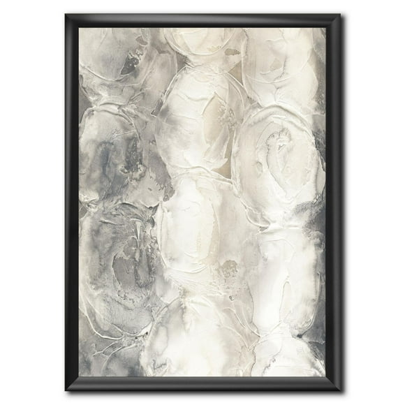 Designart Gray Circles I Framed Wall Art