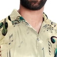 thumbnail image 5 of Note Men's Short Sleeve Poplin Shirt, Casual Button Down Shirts, Printed Summer Beach Shirt, Unisex Casual Button Down Top, 5 of 6