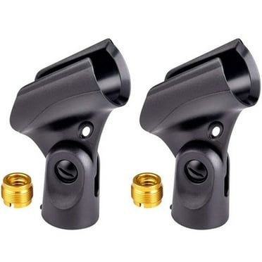 2 Pcs Microphone Clip Wired Holder for Stand Wireless Microphones Blaclight Mics