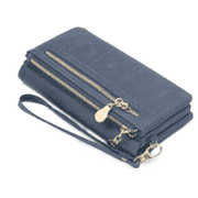 Jkerther Women's Vintage Wristlet Wallet, Blue