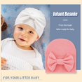 thumbnail image 4 of Baby Fetus Hat Infant Bow Double-layer Warm Newborn Cotton Caps, 4 of 6