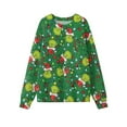thumbnail image 3 of Ugly Christmas Sweater for Women Printed Long Sleeve Womens Sweatshirt Green Mons ter Graphic Holiday Pullover Tops Christmas Tree Sweatshirts for Women, 3 of 5