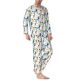 thumbnail image 2 of Sikiie Poodle Dog Mens Pajama Set, Soft Warm Long Sleeve Sleepwear, Cozy Button-Down Pjs for Men-XX-Large, 2 of 7