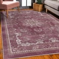 thumbnail image 3 of Vintage Decorative Rug, Floral Artwork Curlicue Motifs in Warm Colors with Bohemian Themed Ornaments, Quality Carpet for Bedroom Dorm and Living Room, 6 Sizes, Dark Magenta, by Ambesonne, 3 of 4
