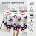 thumbnail image 5 of 4th of July Tablecloth Round 60 Inch Patriotic Table Cloth Washable Spillproof Wrinkle Free Independence Day Fourth of July Star Fabric Table Cover for Indoor Outdoor Kitchen Dinning Round Tables, 5 of 7