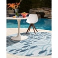thumbnail image 3 of Unique Loom Outdoor Coastal Collection Area Rug - Shoal (10' Round Blue/Navy Blue), 3 of 10