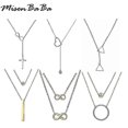 thumbnail image 2 of Stainless Steel Infinite Heart Cross Triangle Bar Pendant Necklace For Women Simple Y Choker Clavicle Chain Little Necklaces---Product code 31865, 2 of 5