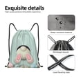 thumbnail image 4 of Xecao White Bunny Bottom And Easter Eggs Pattern Sports Drawstring Backpack - String Swim Gym Bag with Wet Proof Pocket for Women&Men-Small, 4 of 6
