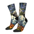 thumbnail image 1 of Balery Sunflower Field Spotted Dog Calcetas Largas con Estampado para Hombre y Mujer – Suaves y Transpirables, Talla Única (US 5-11), 1 of 6