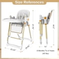 thumbnail image 2 of Convertible Baby High Chair to Rocker, Foldable Feeding Seat with 5-Point Harness, Silent Locking Wheels & Removable Tray for 6 Months-3 Years, White, 2 of 8