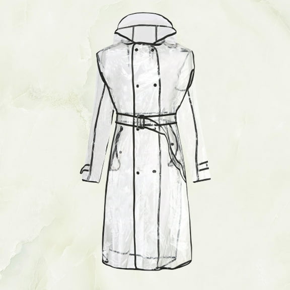 UPKOCH Clear Rain Jacket Raincoat Waist Belt Lightweight Transparent 1Set for Women Outdoor Activities