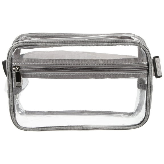 TABLZONE Grey Transparent PVC Waist Bag for Men with Multiple Compartments and Adjustable Strap