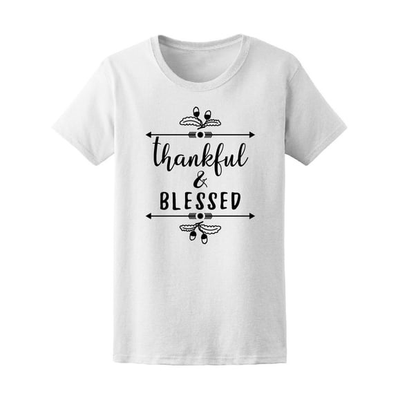 Thankful & Blessed Boho Quote Tee Women's -Image by Shutterstock