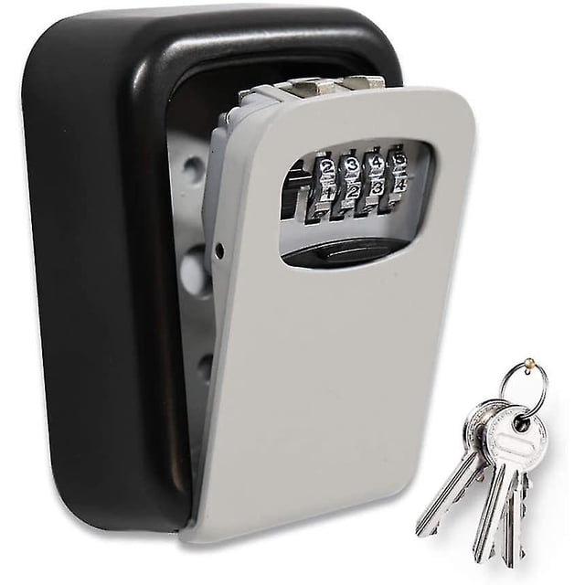 Caja de seguridad para llaves con cerradura de combinación, almacenamiento seguro con código numérico de 4 dígitos