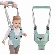 Baby Walking Harness with Handheld Handle – Infant Walking Assistant Belt, Adjustable Fit for 7-24 Months, Child Learning Walk Support Trainer, Green & Gray