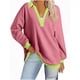 thumbnail image 2 of Fiudx Ofertas y Liquidaciones Moda Mujer Casual Cómoda Manga Larga Sólido Cuello Vuelto Blusa Camiseta Top, 2 of 4