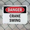 thumbnail image 5 of (2 Pack) Crane Swing OSHA Danger Sign 18 Inch X 12 Inch Indoor / Outdoor Rust-Free Aluminum Metal Signs for Workplace, Workshop, and Construction Site, Made in the USA, 5 of 8