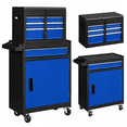 thumbnail image 2 of Ktaxon 4-Drawer 2-IN-1 Rolling Tool Chest Storage Cabinet, Mechanic Tool Organizer Box, 23.2" L x 11" W x 40.2" H, Black & Blue, 2 of 2