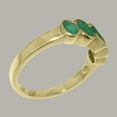 thumbnail image 3 of LBG British Made 9k Yellow Gold Natural Emerald Womens Band Ring - 33 size options - Size 5, 3 of 6