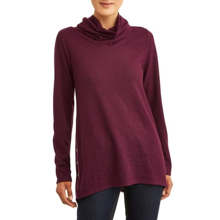 Adapter Womens Long Sleeve - French Laundry Women's Super Soft Cowl Neck Long Sleeve T-Shirt