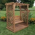 thumbnail image 1 of A &amp; L Furniture Covington 7 ft. High Cedar Arbor with Deck and Swing, 1 of 3