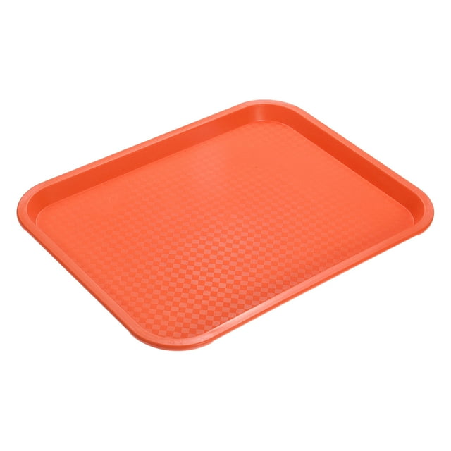Bandejas de Plástico para Comida Rápida A Granel Bandejas de Servicio Rectangulares de 10" X 14" para Cafetería Restaurante Fiestas y Cocina (Naranja)