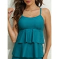 thumbnail image 4 of Charmo Women's Flowy Tankini Tops Ruffle Layered Swimsuit Tops Bulit-in Bra Swimwear Tops Only, 4 of 5
