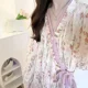 thumbnail image 2 of Primavera otoño mujer estilo kimono ropa de dormir con cuello en V ropa de hogar patrón de flor de cerezo alta calidad camisón de moda para el hogar, 2 of 5