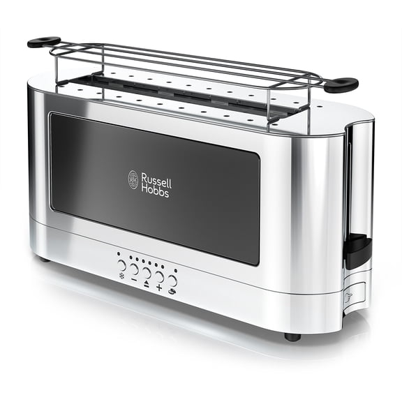 Tostadora Russell Hobbs TRL9300BKR de vidrio, 2 rebanadas, larga