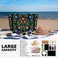 thumbnail image 3 of Yiaed Roosters and Flowers Print Large Capacity Beach Travel Bag - Waterproof Zipper Vacation Tote for Sandproof Storage, and Camping, 3 of 5