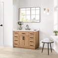 thumbnail image 3 of Gavino 48" Wood Vanity in Light Brown with Composite Stone Top and Mirror, 3 of 17