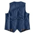 thumbnail image 3 of RYDCOT Mens Sleeveless V-Neck Single Breasted Vest Solid Color Outdoor Multi Pocket Top Light Blue, 3 of 4