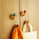 thumbnail image 4 of Wooden Mushroom Wall Hook Coat Hanger Nordic Style Home Entryway Door Back Storage Hook - Blue Adhes, 4 of 5