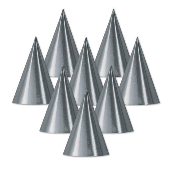Beistle Silver Foil Cone Hat (Case of 48)