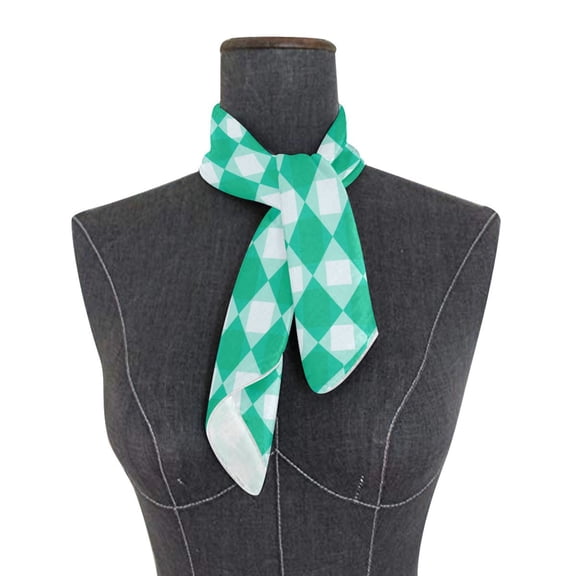 Square Scarf 24x24 Inch Emerald Green Squares Silky Satin Sun Protection Neck Scarf for Women Multi-Purpose Head Wrap Bandana for Hair Bag Decoration