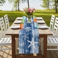 thumbnail image 4 of Table Runners 90 Inches Long Dress Scarves, Navy Blue Coastal Farmhouse Coffee/Dining/Kitchen Table Runner for Living Room, Summer Beach Nautical Starfish Coral Vintage 13x90 Inch, 4 of 9