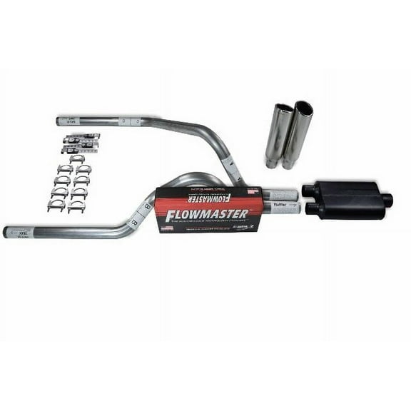 Dodge Dakota 97-05 2.5" Dual Truck Exhaust Kits Flowmaster 50 Series Black Tips