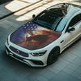 thumbnail image 3 of Uorisanigo Car Hood Cover Stretch Polyester Car Hood Waterproof Cover Automotive Accessories Suitable Most Automotive Sedans Trucks Pickup Sports Cars, Cool Eagle American Flag, 3 of 7