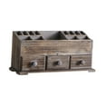 thumbnail image 2 of Stgfyxgs Rustic Vanity Organizer Cosmetic Storage Box Desktop Makeup Desk Organizer Farmhouse Storage Box for Kitchen Brushes Lipstick gray, 2 of 9