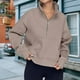 thumbnail image 4 of Sudadera Ropa de otoño con cuello alto y media cremallera para mujer, traje diario de color sólido (gris claro L) Ygjytge Gris claro T L para Mujer, 4 of 6