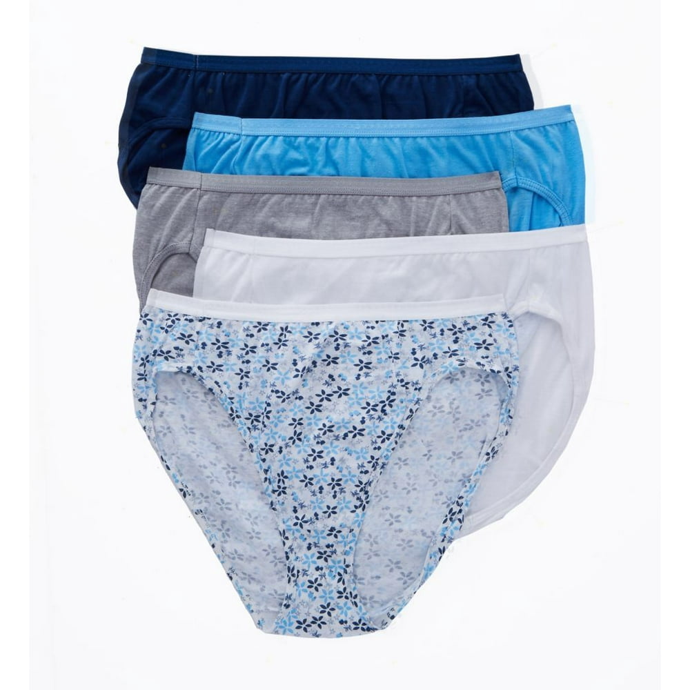 Hanes Hanes Ultimate Women's Comfort Cotton HiCut Underwear, 5Pack